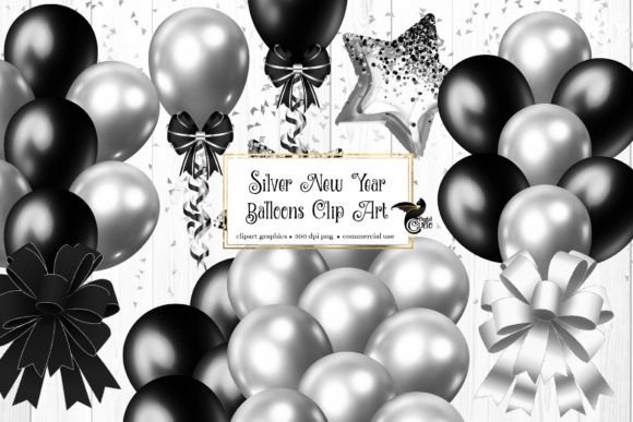 Download Silver New Years Balloons Clipart - New year Collection