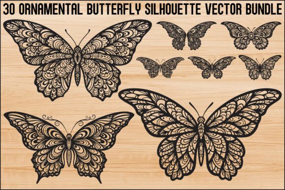 Download Ornamental Butterfly Silhouette Bundle - Premium Resources