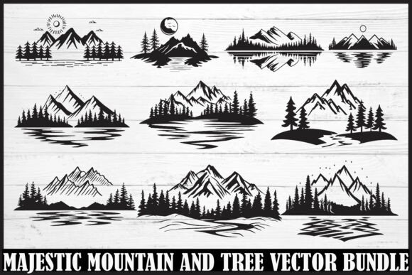 Download Majestic Mountain and Tree Vector Bundle - Premium Resources