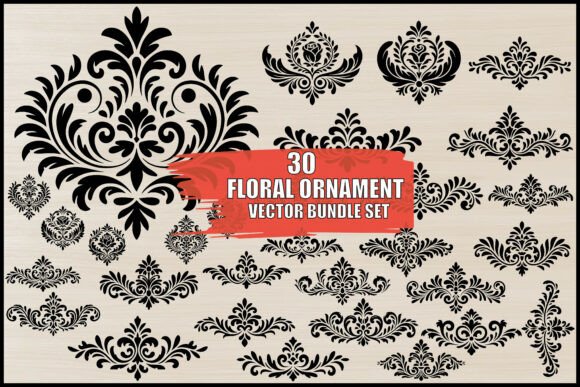 Download Floral Ornament Vector Bundle Set - Premium Resources