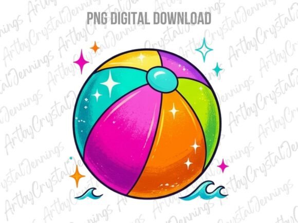 Download Retro Summer Beach Ball PNG - Beach ball png Collection